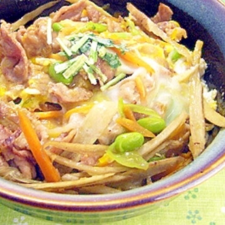 豚とゴボウの他人丼